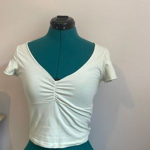 brandy melville green mabel cinched top